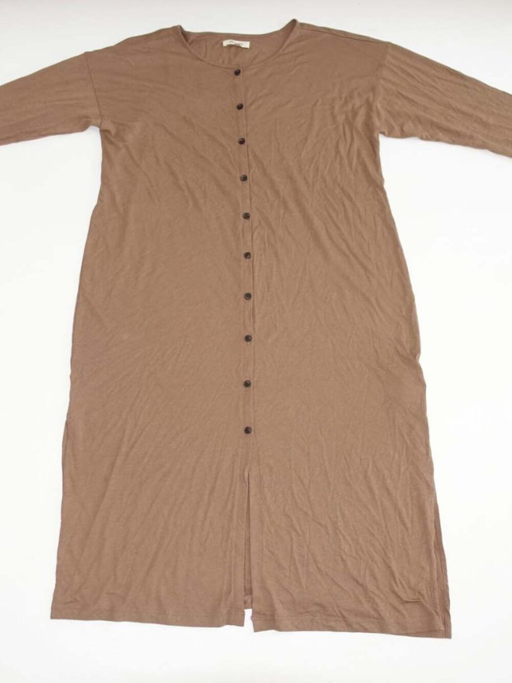 Madewell Women's Duster Cardigan Shirt Size 1X Brown Button Front Style NH157